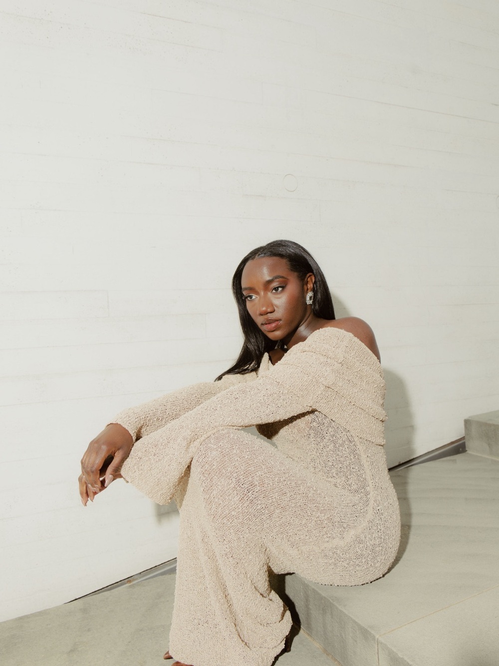 Meshki Marisol Off Shoulder Boucle Maxi